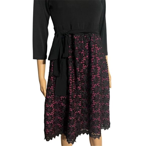 Olian maternity/post 3/4 Sleeve Lace Knee Length Dress Multicolor Size M - Picture 2 of 7